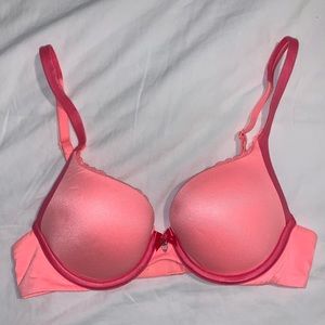 VICTORIAS SECRET coral and pink push up bra 32B